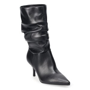 NEW Nine West Melson Women's Slouched Heeled Black Dress Boots Size 5